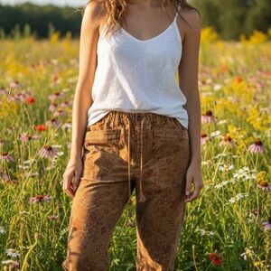 Free People Barrel Leg Drawstring Corduroys Sz S